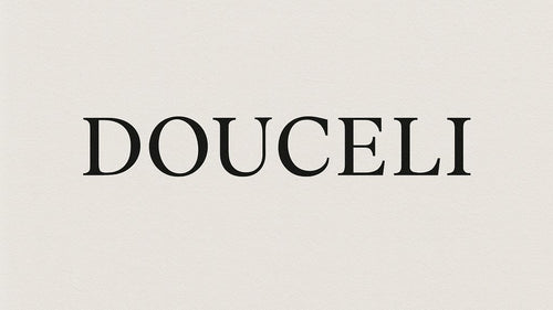Black text 'DOUCELI' on a light beige background